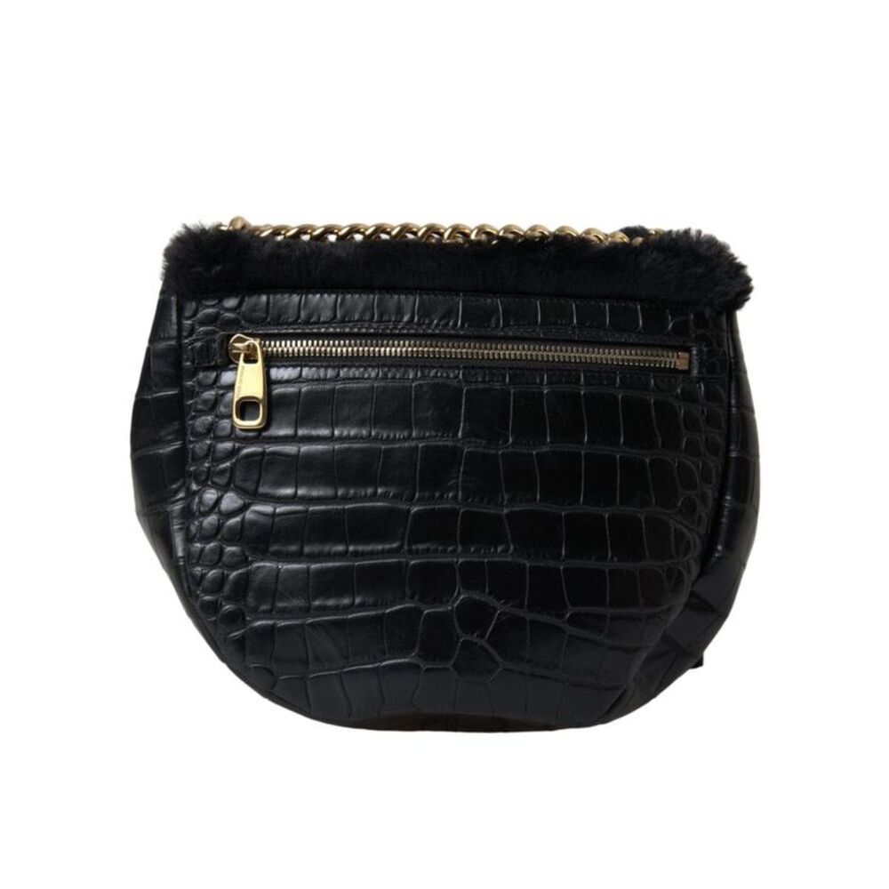 Dolce & Gabbana Panther Shoulder Bag with Green Eyes Women Black Crossbody Bags - Picture 3 of 6